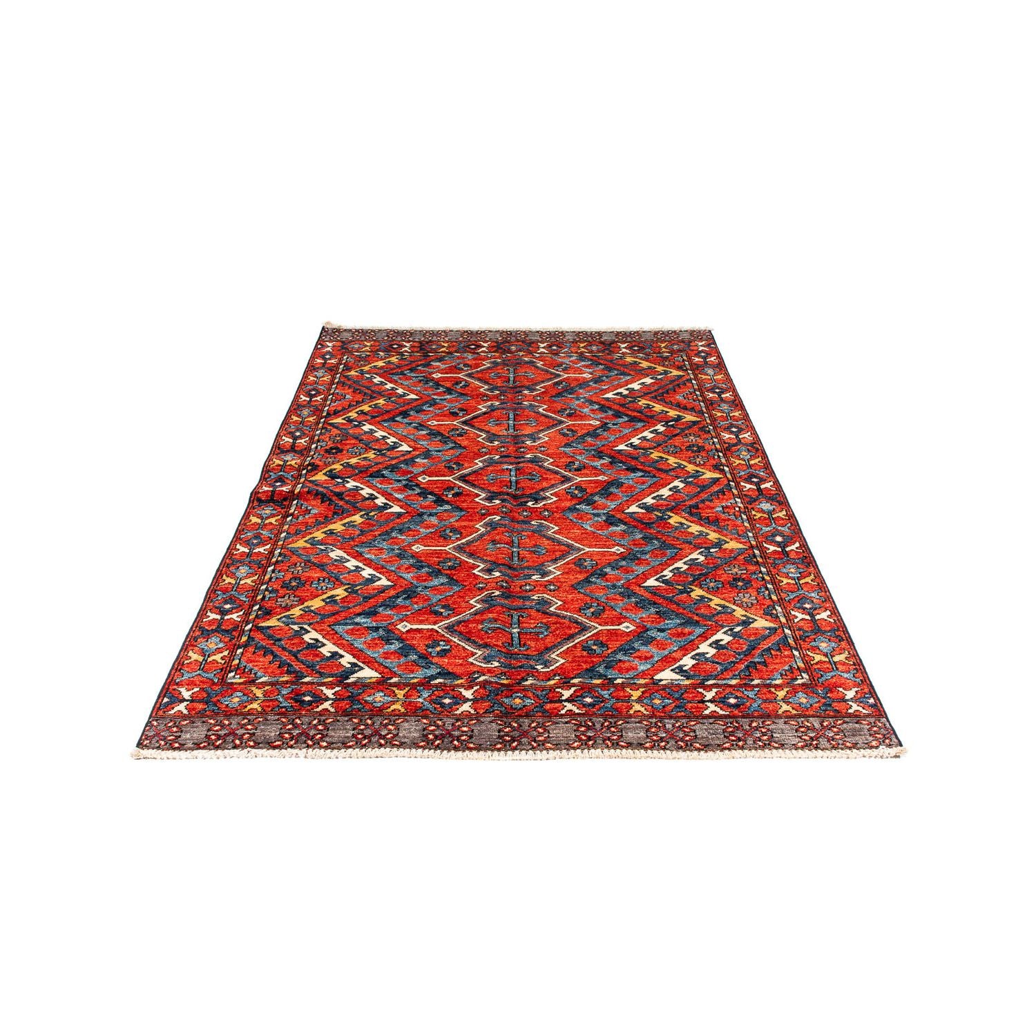 Afghansk tæppe - 182 x 118 cm - flerfarvet
