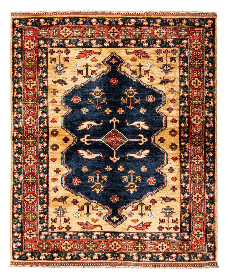 Afghansk tæppe - 200 x 152 cm - mørkeblå