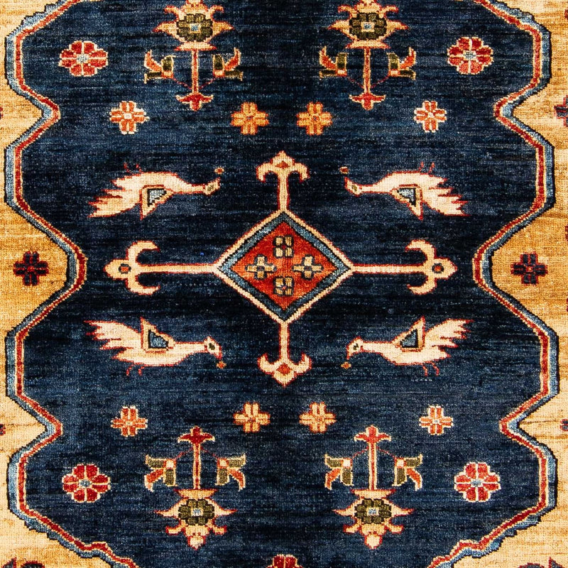 Afghansk tæppe - 200 x 152 cm - mørkeblå