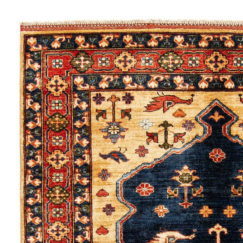 Afghansk tæppe - 200 x 152 cm - mørkeblå