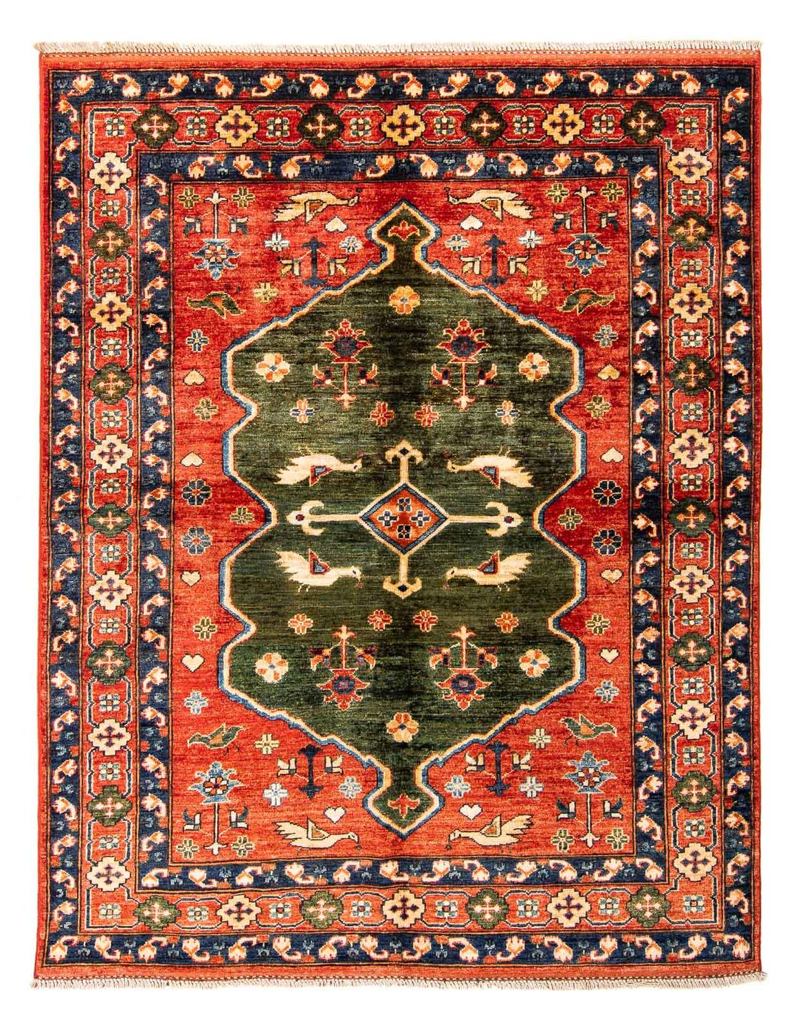 Afghansk tæppe - 195 x 150 cm - rød