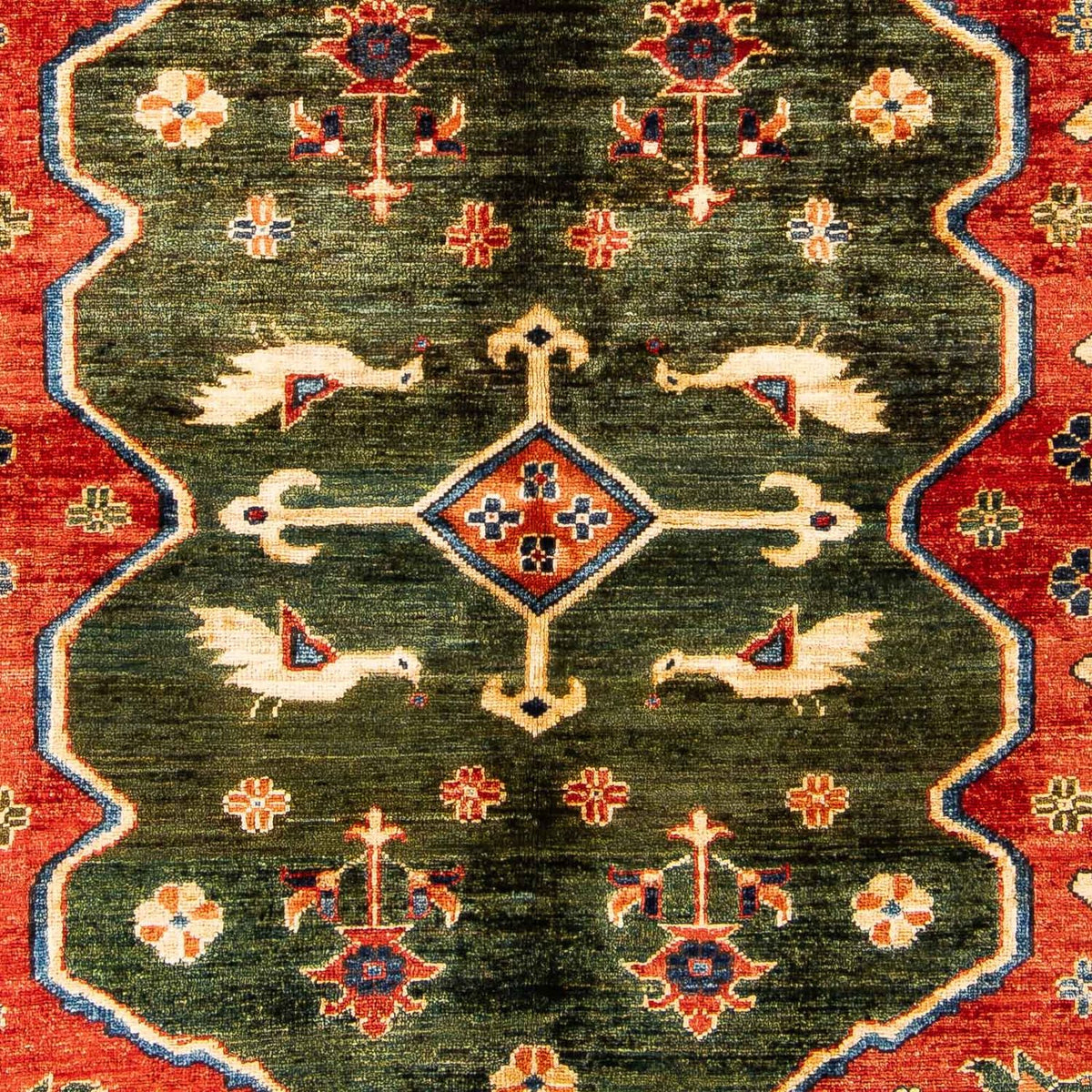 Afghansk tæppe - 195 x 150 cm - rød