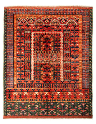 Afghansk tæppe - 196 x 158 cm - rød
