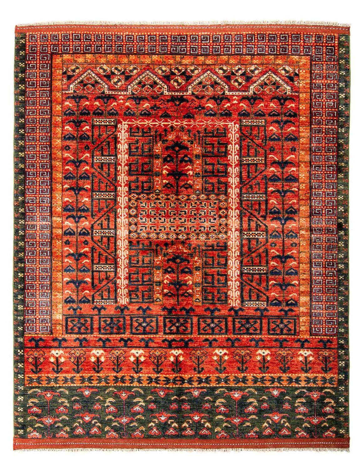 Afghansk tæppe - 196 x 158 cm - rød