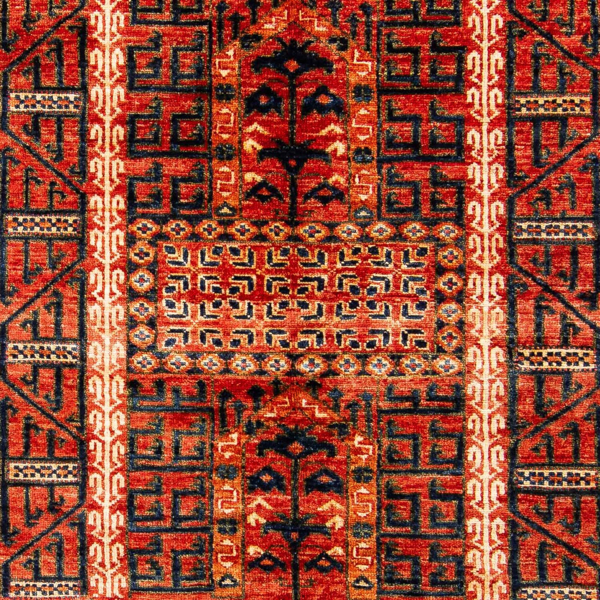 Afghansk tæppe - 196 x 158 cm - rød