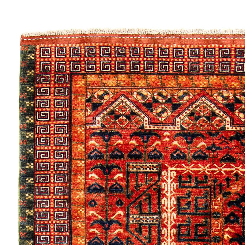 Afghansk tæppe - 196 x 158 cm - rød