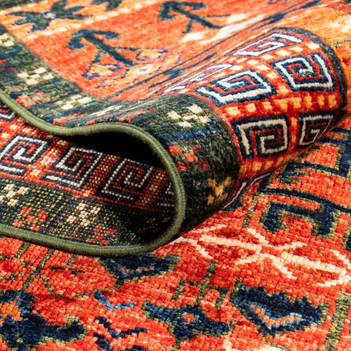 Afghansk tæppe - 196 x 158 cm - rød