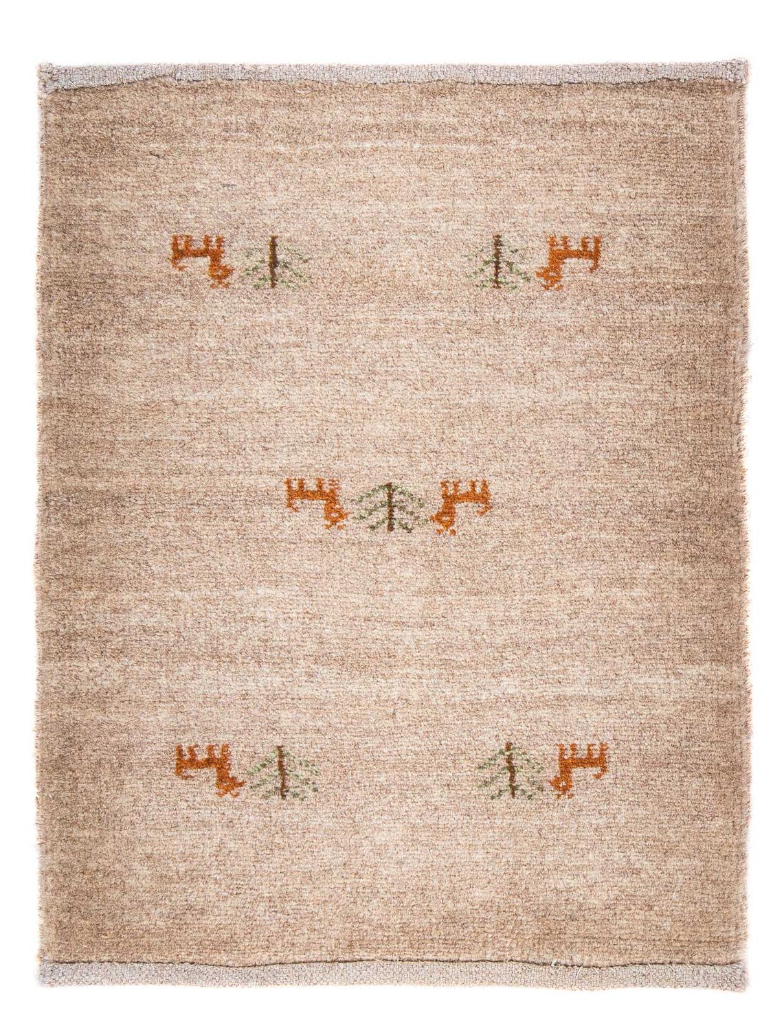 Gabbeh Tæppe - Loribaft Persisk - 60 x 40 cm - lys mocca