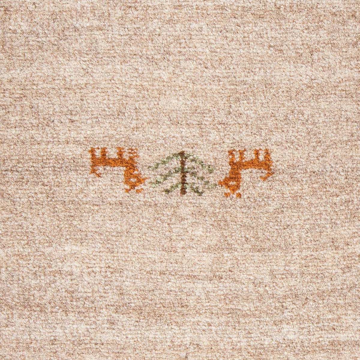 Gabbeh Tæppe - Loribaft Persisk - 60 x 40 cm - lys mocca