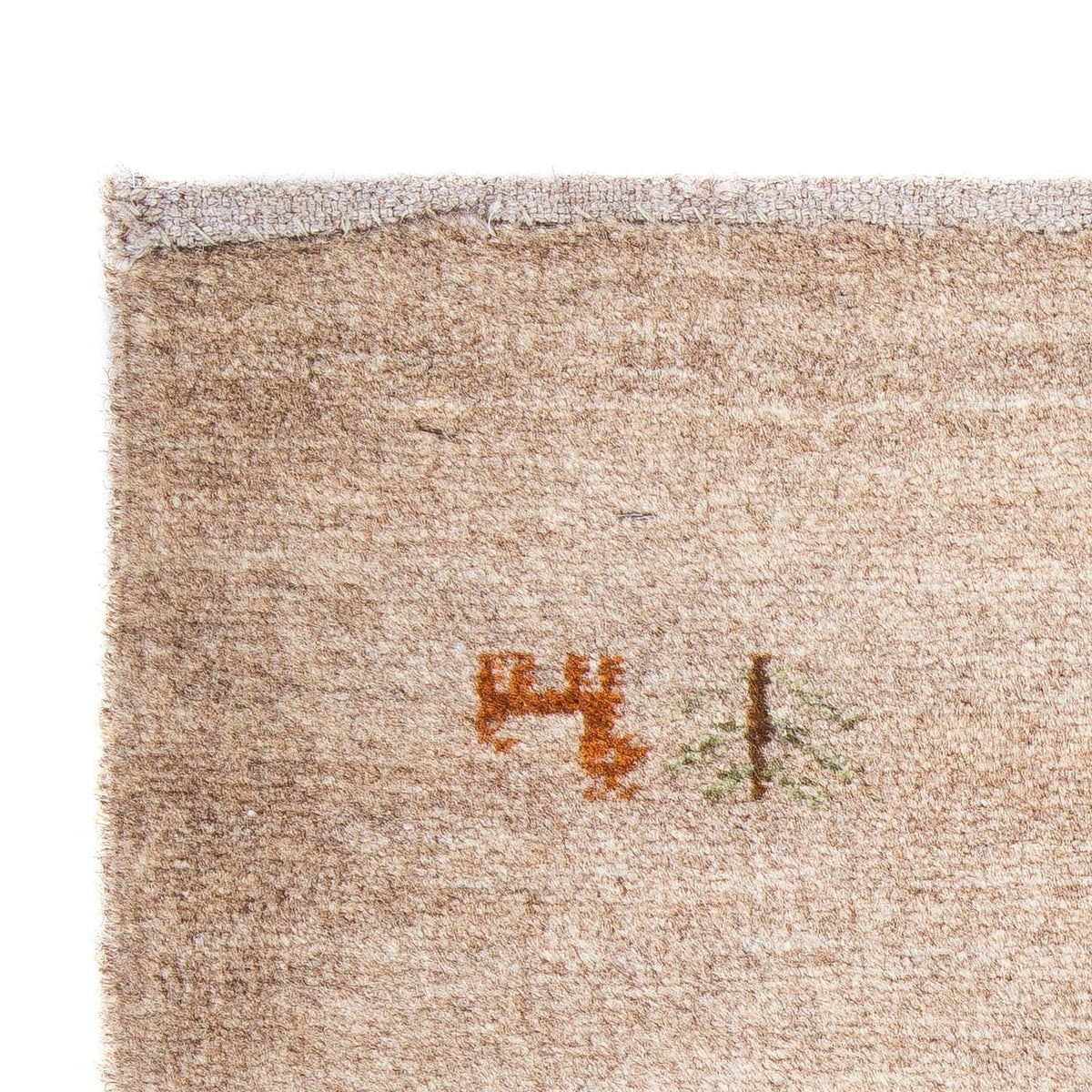 Gabbeh Tæppe - Loribaft Persisk - 60 x 40 cm - lys mocca