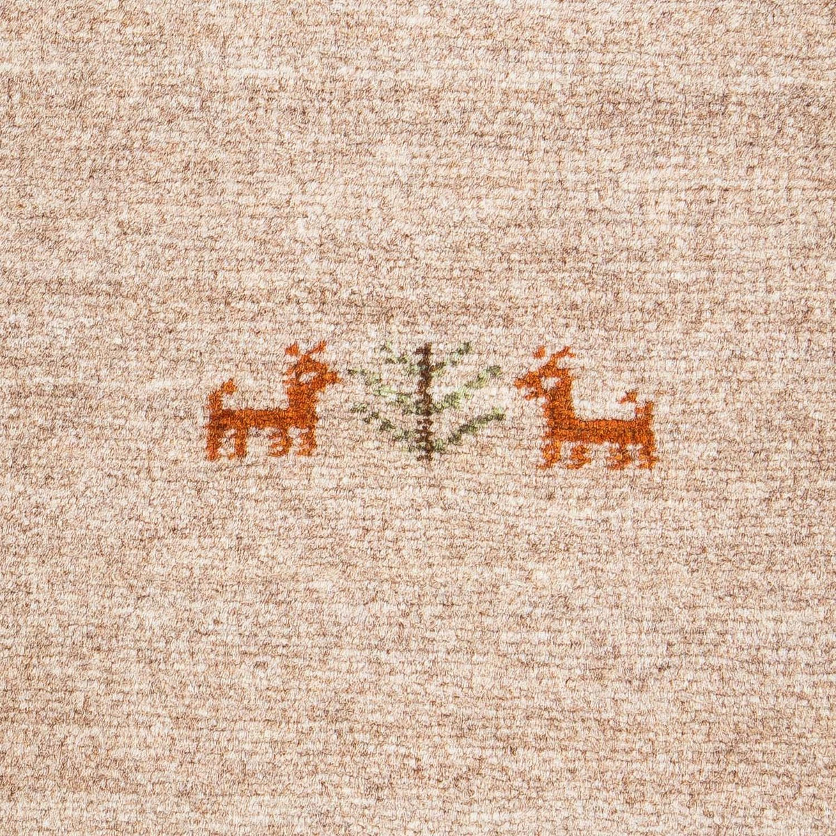 Gabbeh Tæppe - Loribaft Persisk - 60 x 40 cm - lys mocca