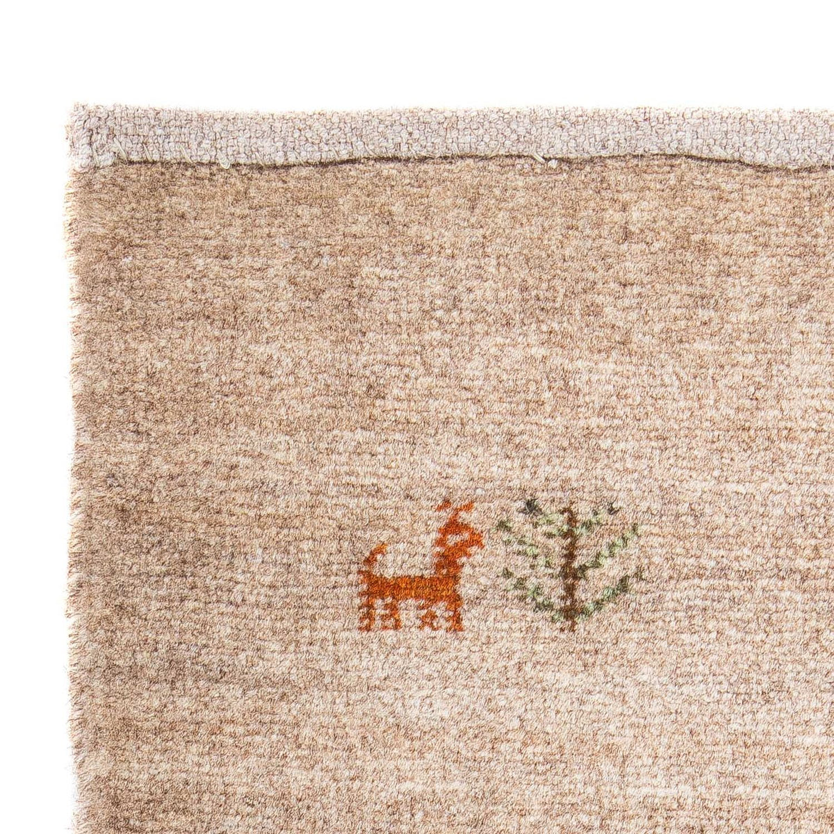 Gabbeh Tæppe - Loribaft Persisk - 60 x 40 cm - lys mocca