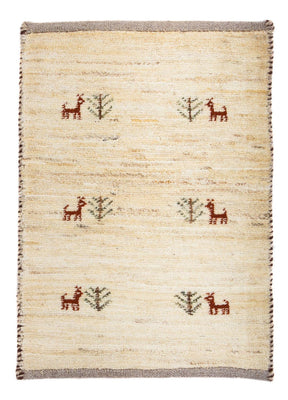 Gabbeh Tæppe - Loribaft Persisk - 60 x 40 cm - beige