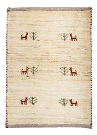 Gabbeh Tæppe - Loribaft Persisk - 60 x 40 cm - beige