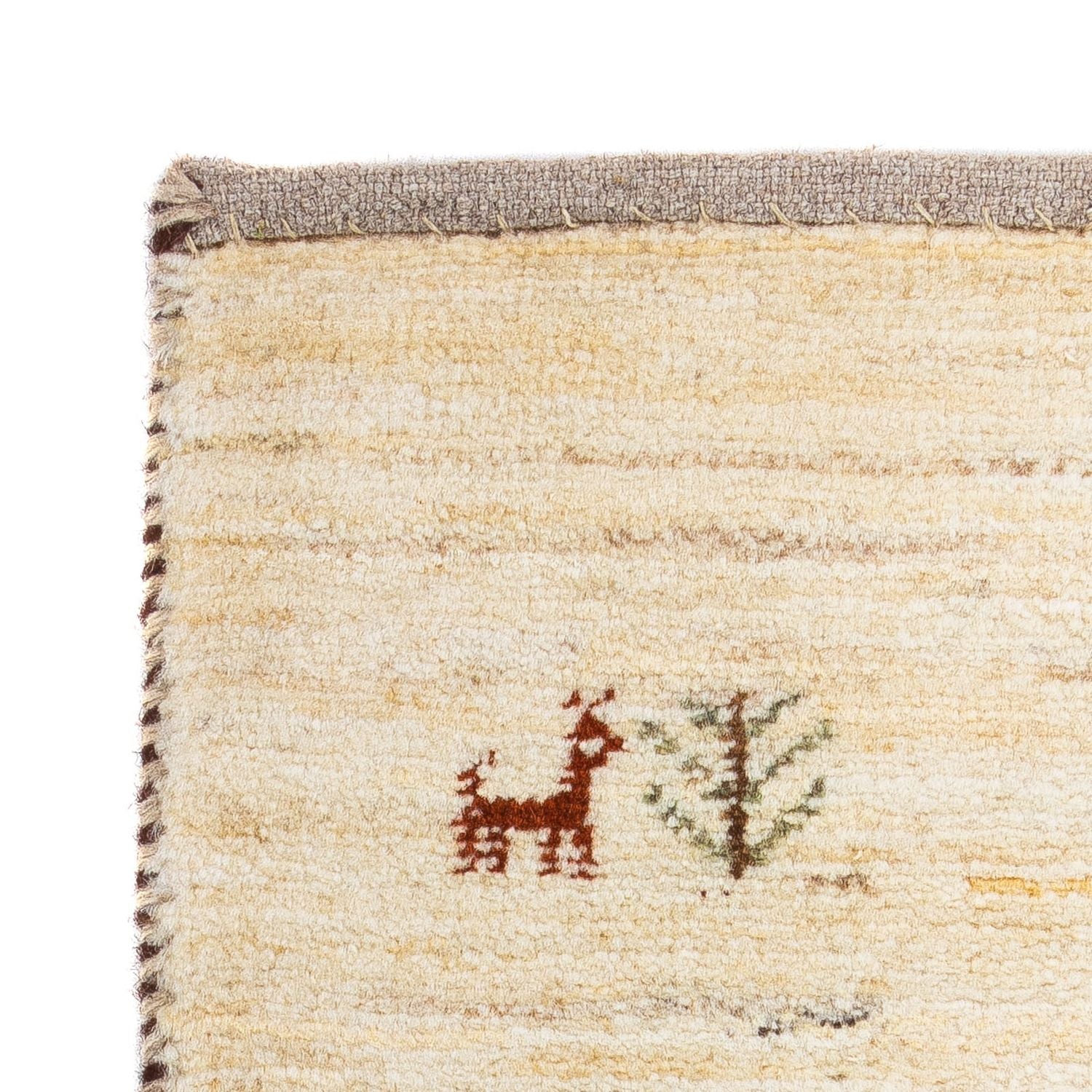 Gabbeh Tæppe - Loribaft Persisk - 60 x 40 cm - beige