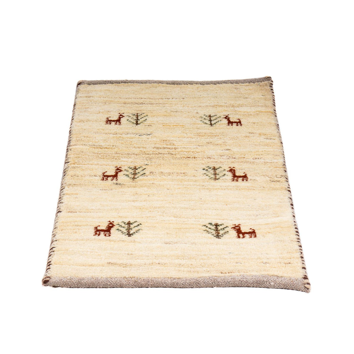 Gabbeh Tæppe - Loribaft Persisk - 60 x 40 cm - beige