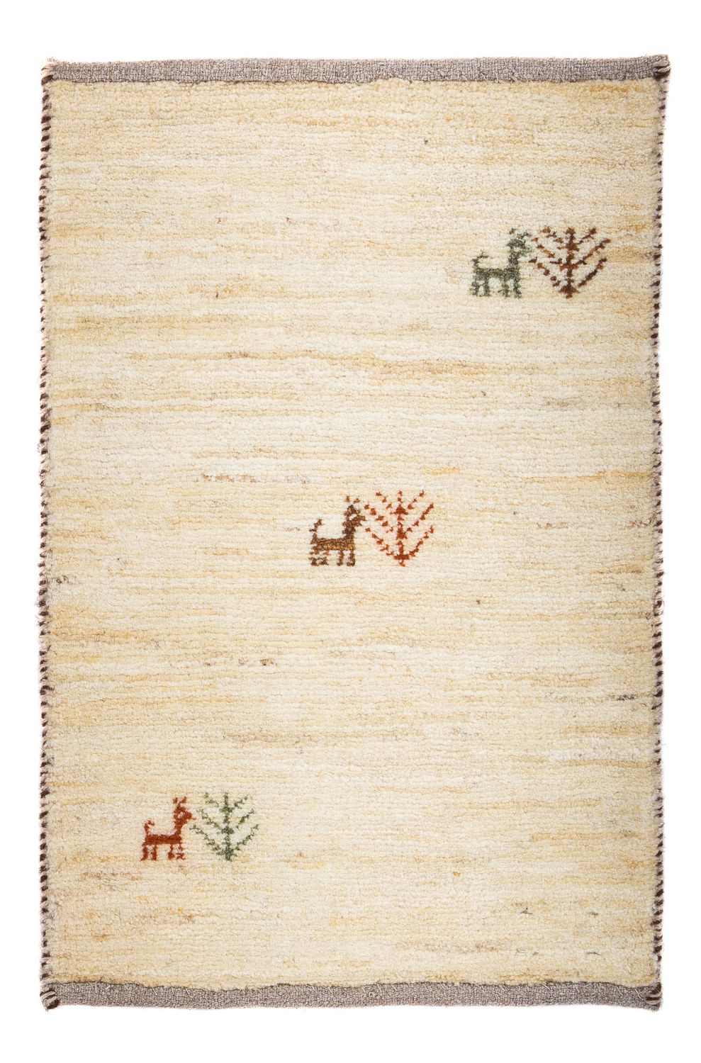 Gabbeh Tæppe - Loribaft Persisk - 60 x 40 cm - beige
