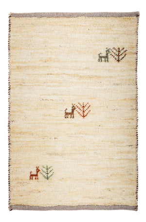 Gabbeh Tæppe - Loribaft Persisk - 60 x 40 cm - beige