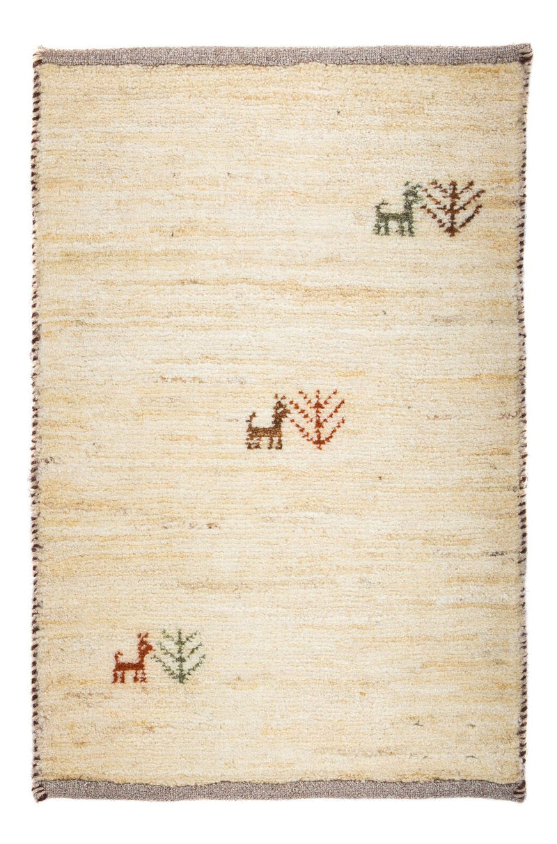 Gabbeh Tæppe - Loribaft Persisk - 60 x 40 cm - beige