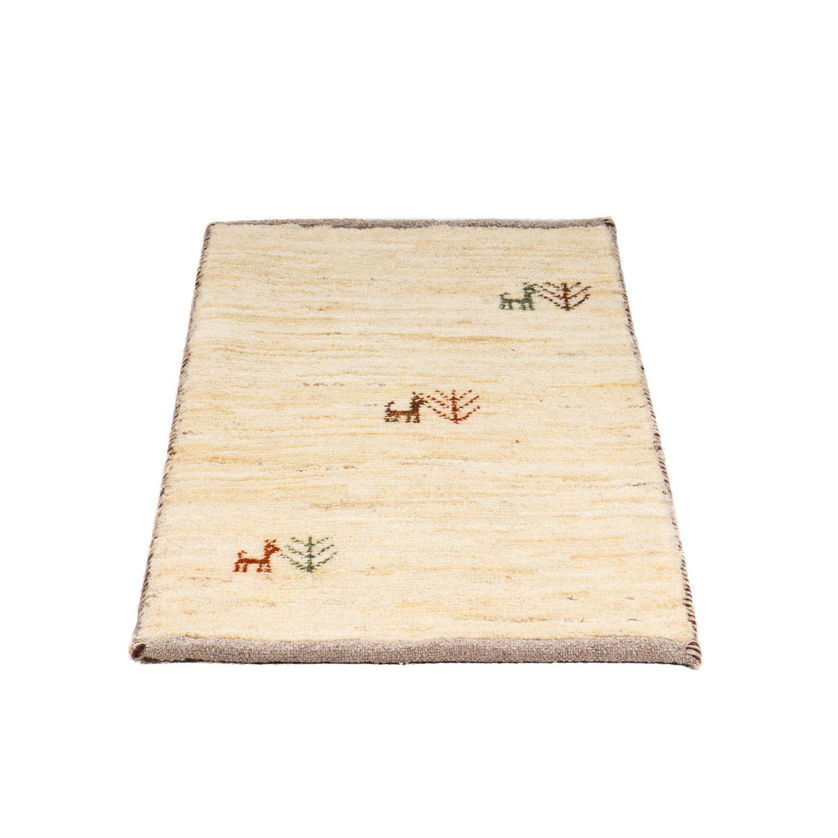 Gabbeh Tæppe - Loribaft Persisk - 60 x 40 cm - beige
