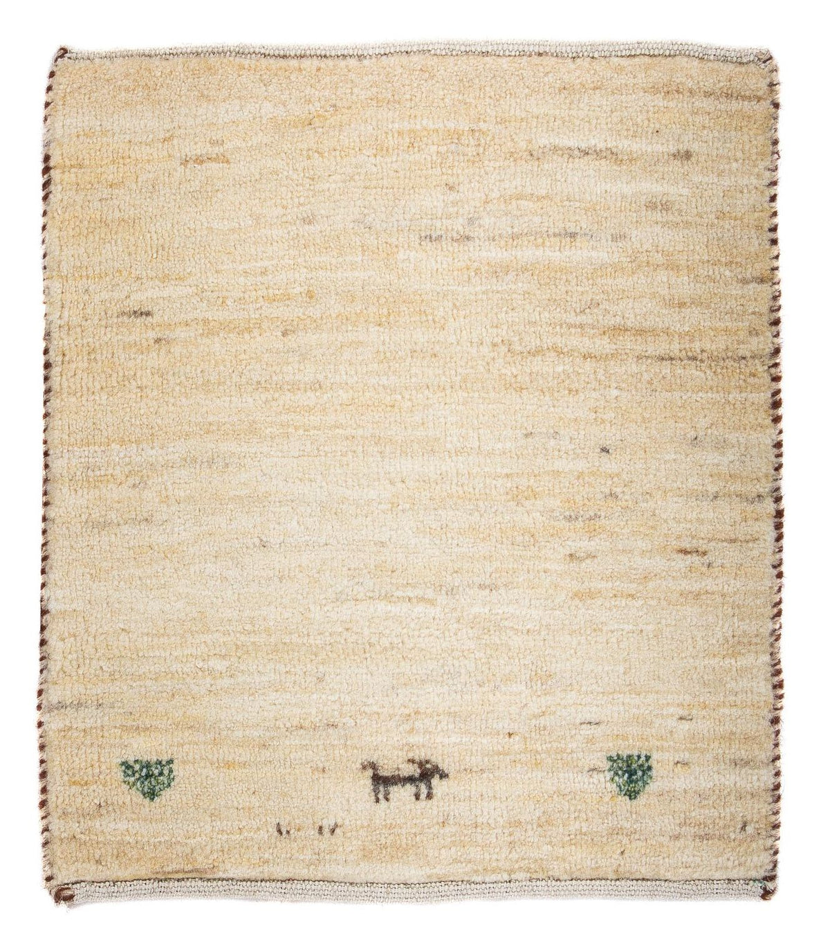 Gabbeh Tæppe - Loribaft Persisk firkantet  - 45 x 40 cm - beige