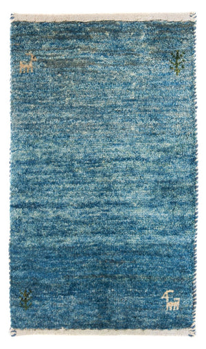 Gabbeh Tæppe - Loribaft Persisk - 60 x 40 cm - lyseblå