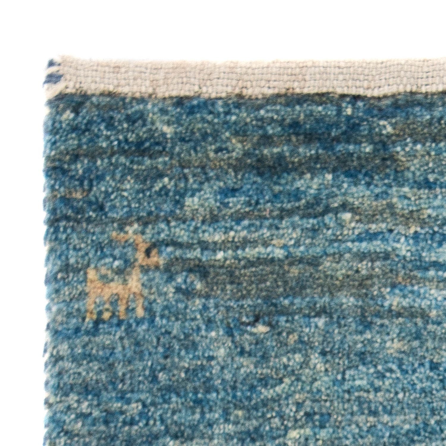 Gabbeh Tæppe - Loribaft Persisk - 60 x 40 cm - lyseblå