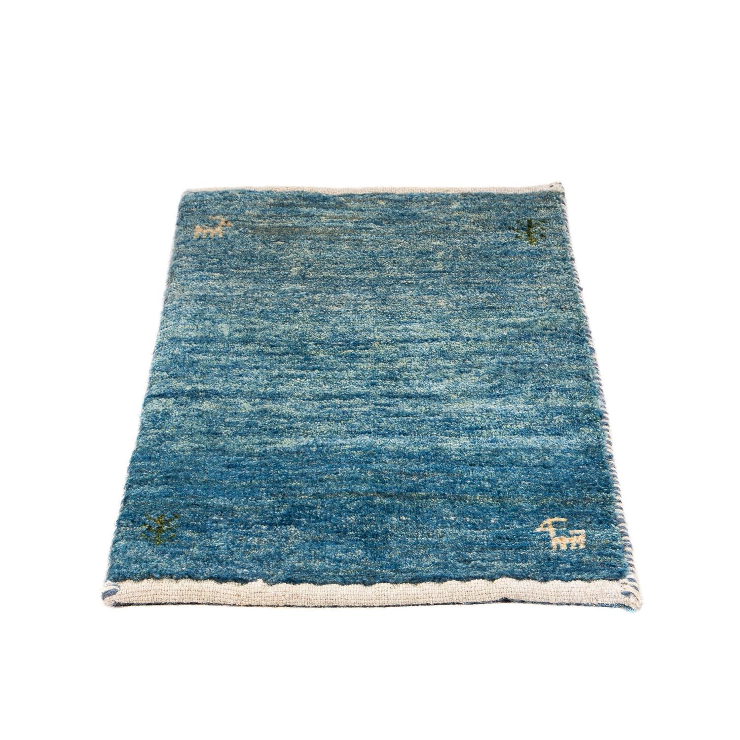Gabbeh Tæppe - Loribaft Persisk - 60 x 40 cm - lyseblå