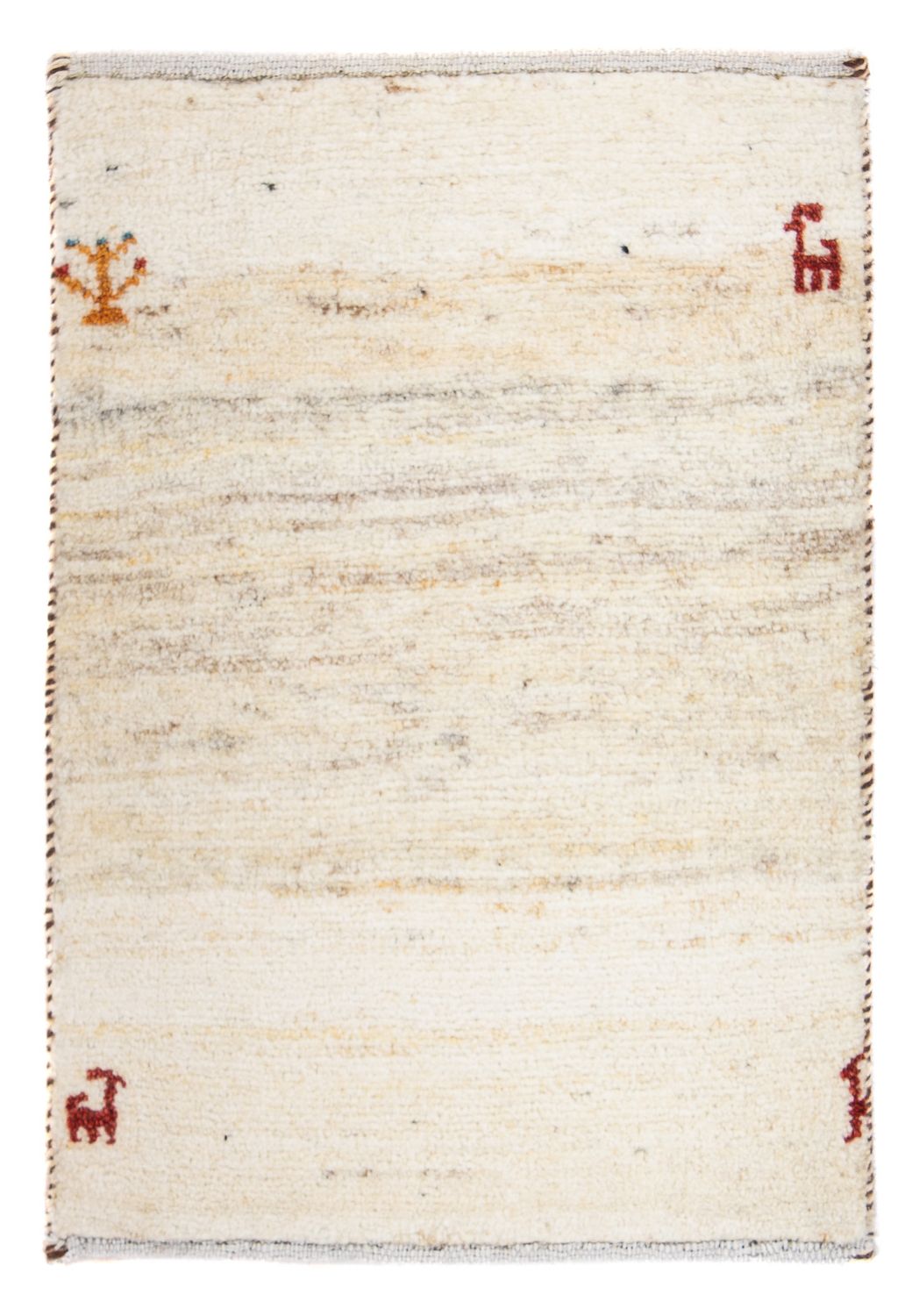 Gabbeh Tæppe - Loribaft Persisk - 60 x 40 cm - beige