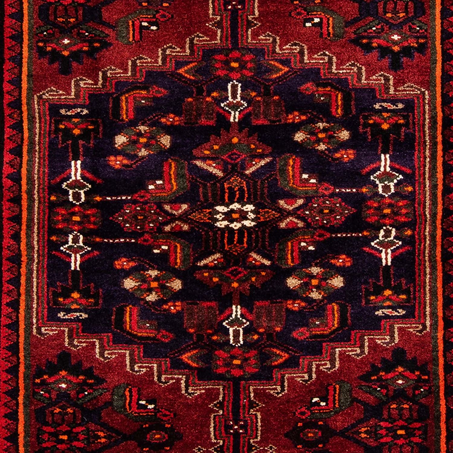 Persisk tæppe - Nomadisk - 226 x 146 cm - mørkerød