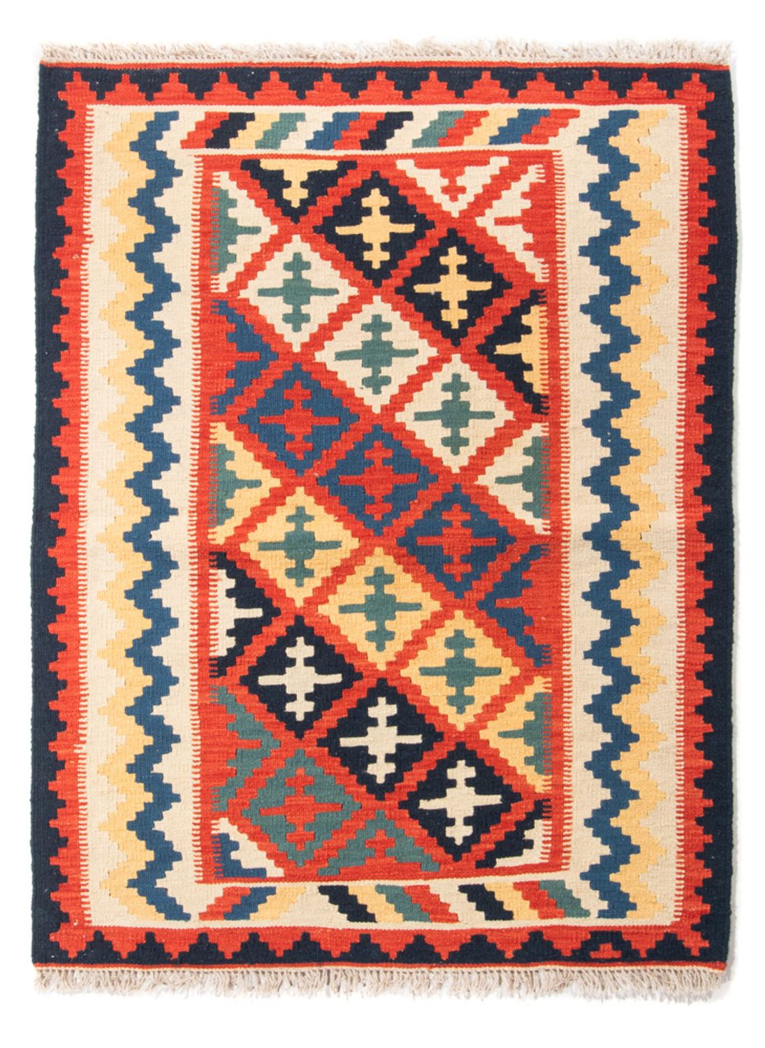 Kelim-tæppe - orientalsk - 145 x 108 cm - flerfarvet