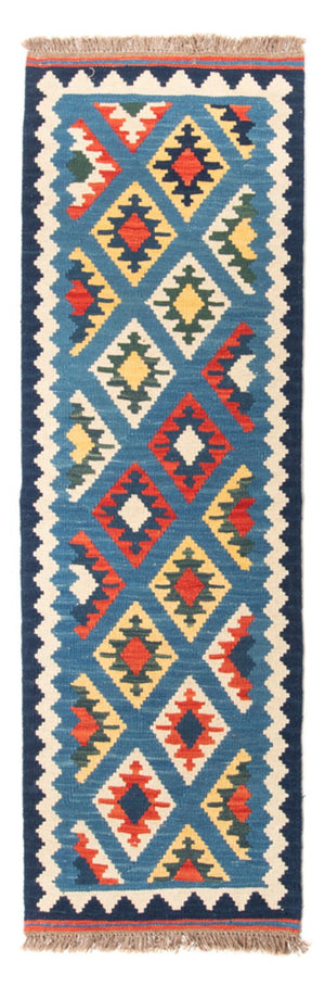 Løber Kelim-tæppe - orientalsk - 204 x 62 cm - blå