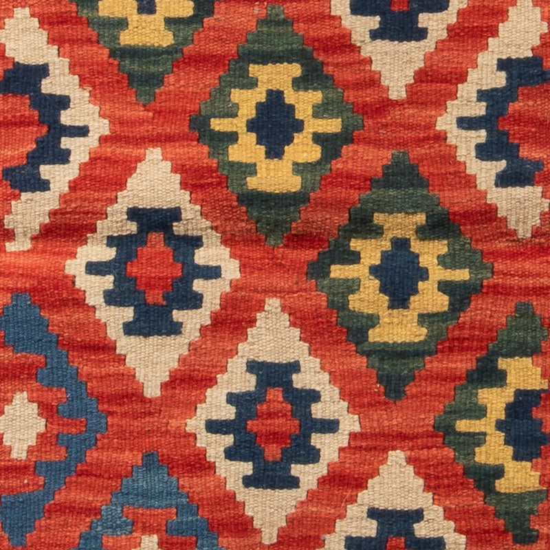 Løber Kelim-tæppe - orientalsk - 206 x 60 cm - mørkerød