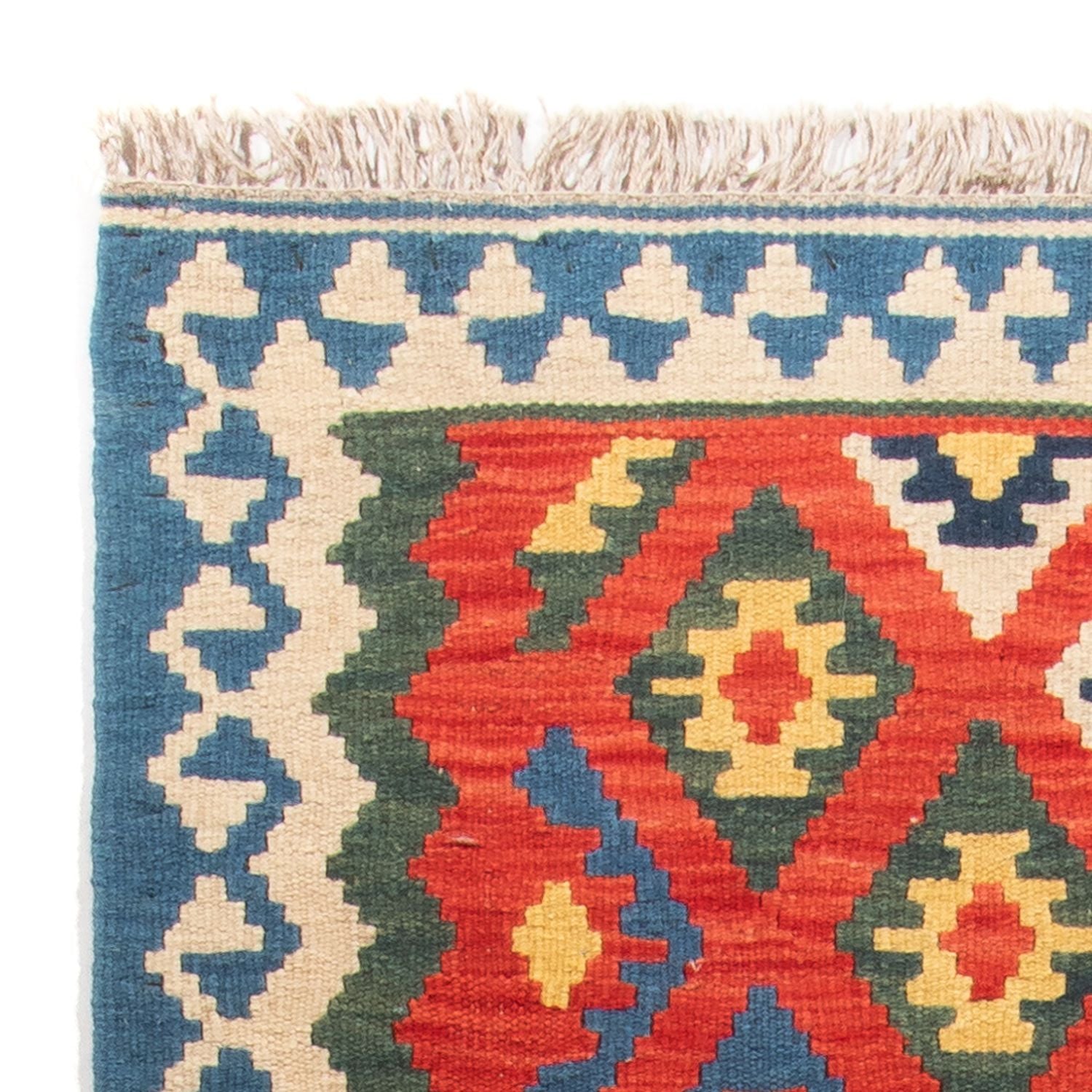 Løber Kelim-tæppe - orientalsk - 206 x 60 cm - mørkerød