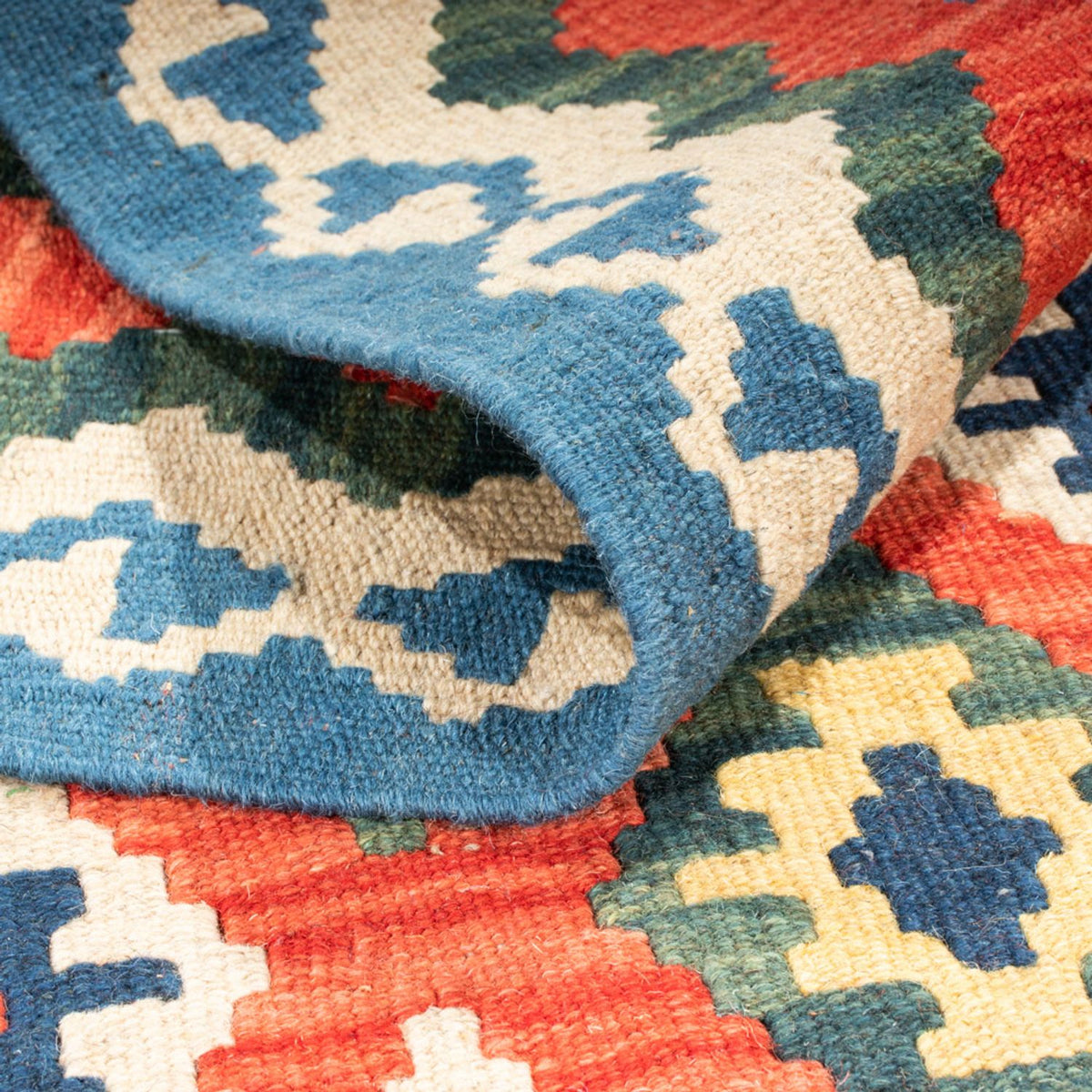 Løber Kelim-tæppe - orientalsk - 206 x 60 cm - mørkerød