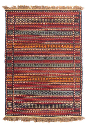 Kelim-tæppe - orientalsk - 155 x 100 cm - flerfarvet