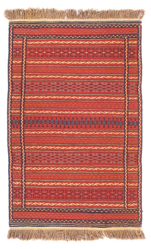 Kelim-tæppe - orientalsk - 130 x 80 cm - flerfarvet
