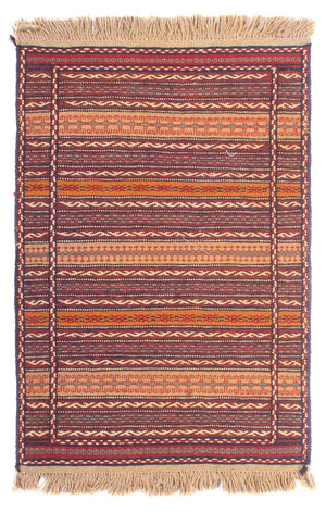 Kelim-tæppe - orientalsk - 122 x 78 cm - flerfarvet