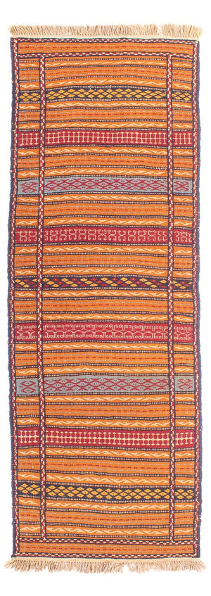 Løber Kelim-tæppe - orientalsk - 200 x 70 cm - flerfarvet