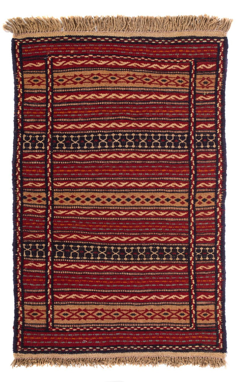 Kelim-tæppe - orientalsk - 90 x 60 cm - flerfarvet