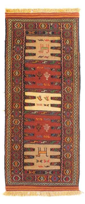 Kelim-tæppe - orientalsk - 170 x 68 cm - flerfarvet