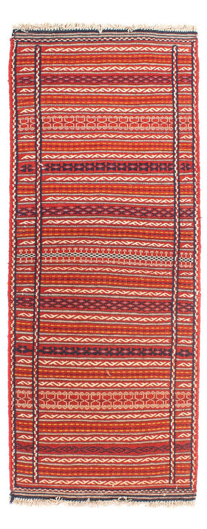 Løber Kelim-tæppe - orientalsk - 200 x 70 cm - flerfarvet