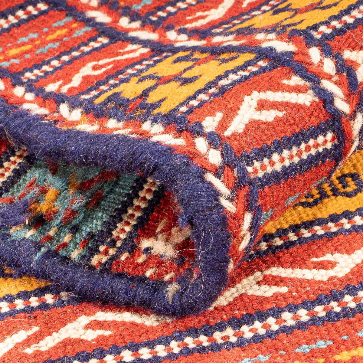 Løber Kelim-tæppe - orientalsk - 200 x 70 cm - flerfarvet