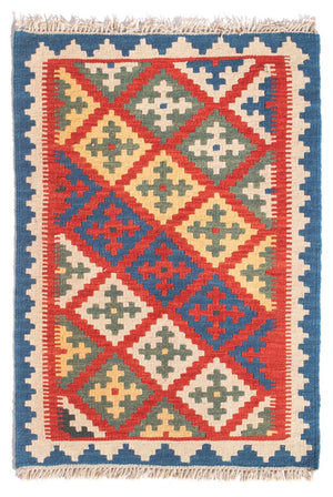 Kelim-tæppe - orientalsk - 94 x 64 cm - flerfarvet