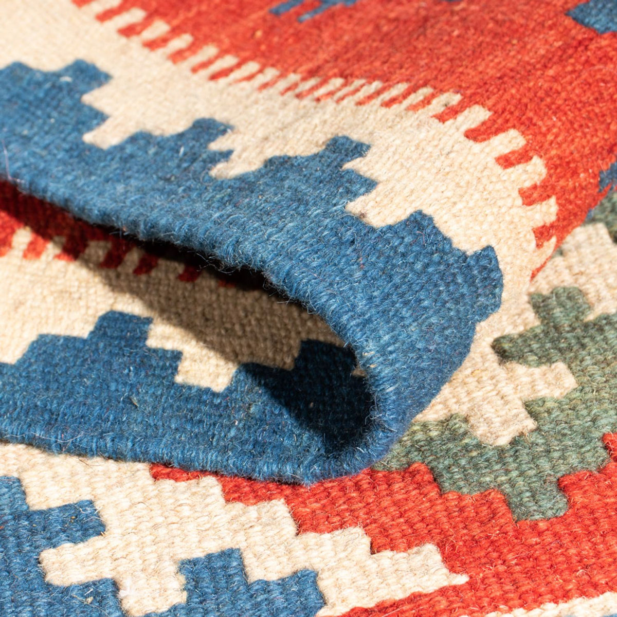 Kelim-tæppe - orientalsk - 94 x 64 cm - flerfarvet