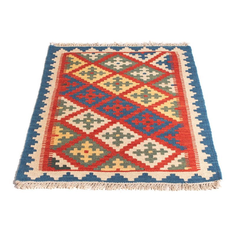 Kelim-tæppe - orientalsk - 94 x 64 cm - flerfarvet