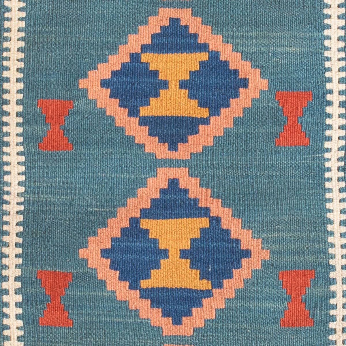 Kelim-tæppe - orientalsk - 96 x 63 cm - flerfarvet