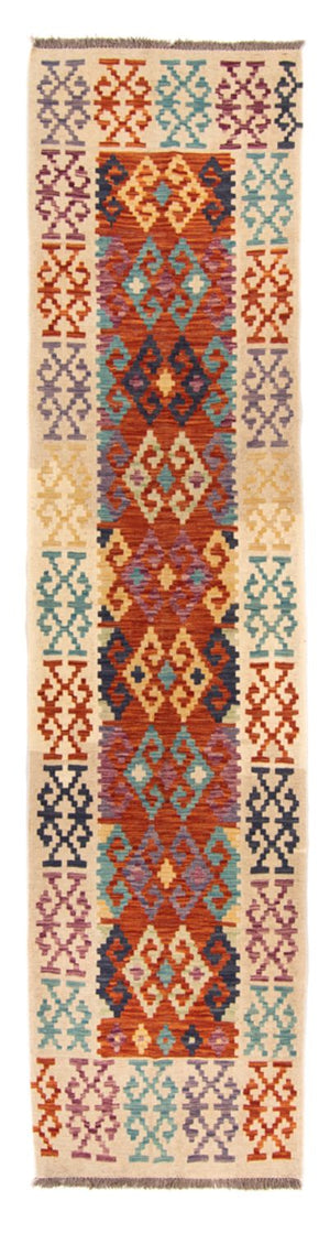 Løber Kelim Carpet - Splash - 302 x 83 cm - flerfarvet