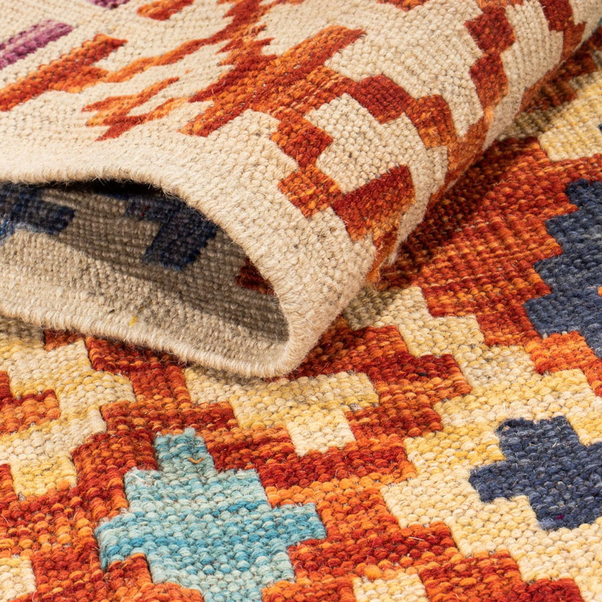 Løber Kelim Carpet - Splash - 302 x 83 cm - flerfarvet