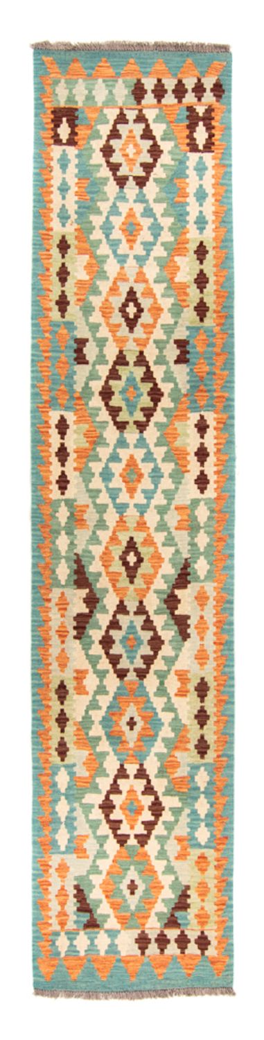 Løber Kelim Carpet - Splash - 304 x 75 cm - flerfarvet